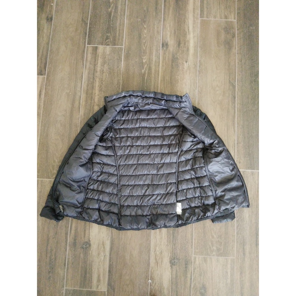 REI Womens Small Black Down Filled Puffer Jacket Quilted Coat Zip Pockets